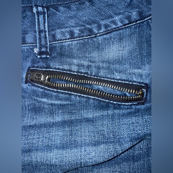 American Eagle jean shorts women’s sz 12 zippers Blue Wash Y2K emo grunge - Picture 4 of 11